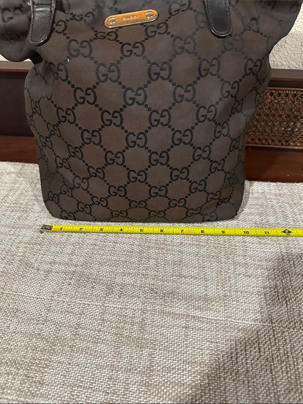 Gucci black GG Monogram Chain-Handle Tote - Picture 9 of 10